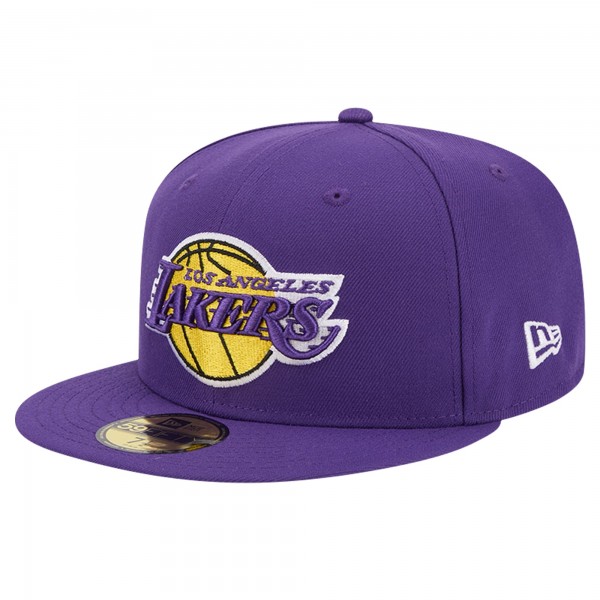 Бейсболка Los Angeles Lakers New Era Court Sport Leather Applique 59FIFTY - Purple