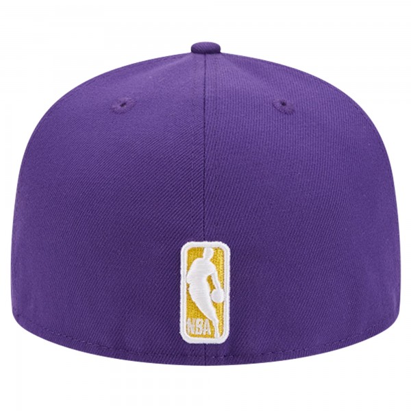 Бейсболка Los Angeles Lakers New Era Court Sport Leather Applique 59FIFTY - Purple