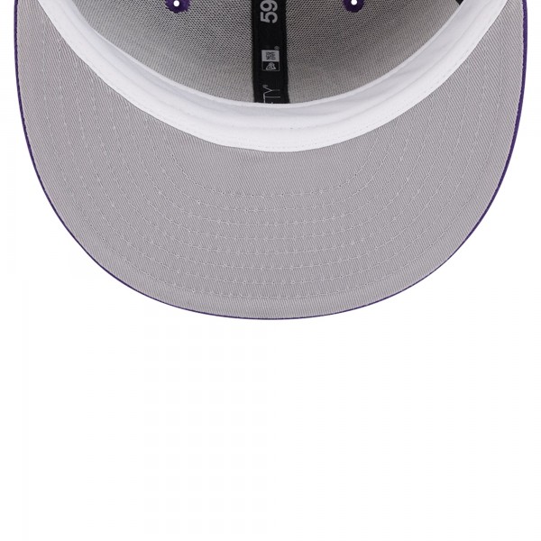 Бейсболка Los Angeles Lakers New Era Court Sport Leather Applique 59FIFTY - Purple