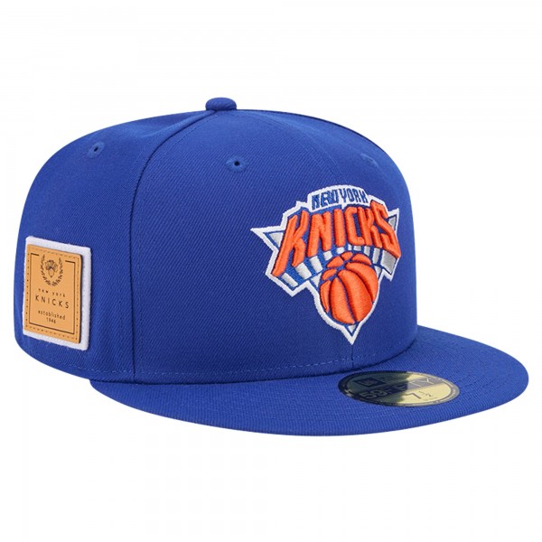 Бейсболка New York Knicks New Era Court Sport Leather Applique 59FIFTY - Blue