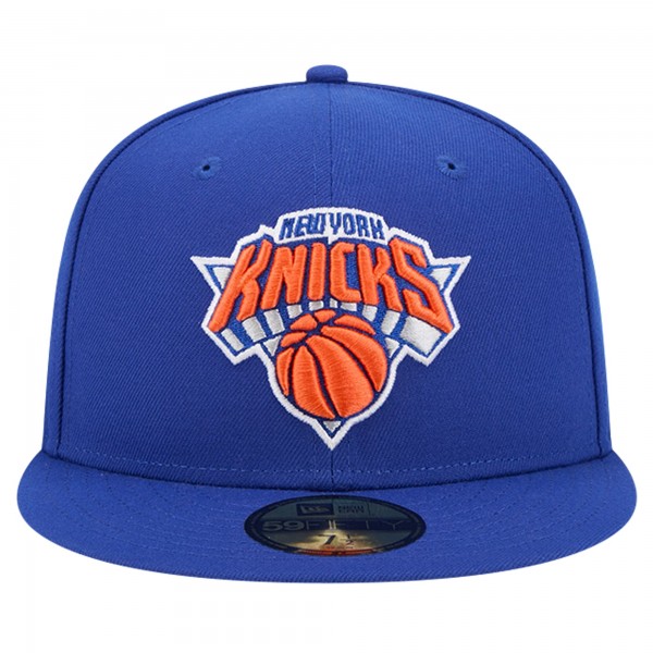 Бейсболка New York Knicks New Era Court Sport Leather Applique 59FIFTY - Blue