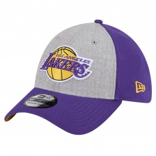 Бейсболка Los Angeles Lakers New Era Heather Gray/Purple Two-Tone 39THIRTY