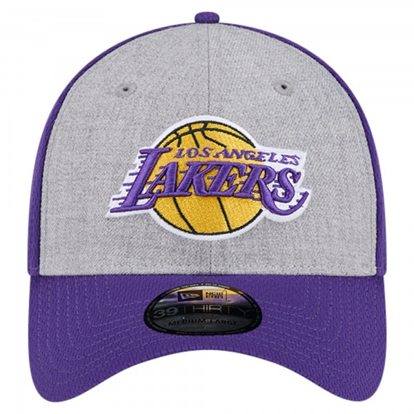 Бейсболка Los Angeles Lakers New Era Two-Tone 39THIRTY- Heather Gray/Purple