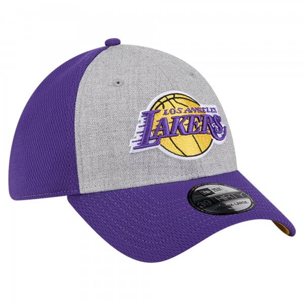 Бейсболка Los Angeles Lakers New Era Two-Tone 39THIRTY- Heather Gray/Purple