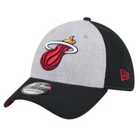 Бейсболка Miami Heat New Era Heather Gray/Black Two-Tone 39THIRTY