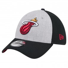 Miami Heat New Era Heather Gray/Black Two-Tone 39THIRTY Flex Hat