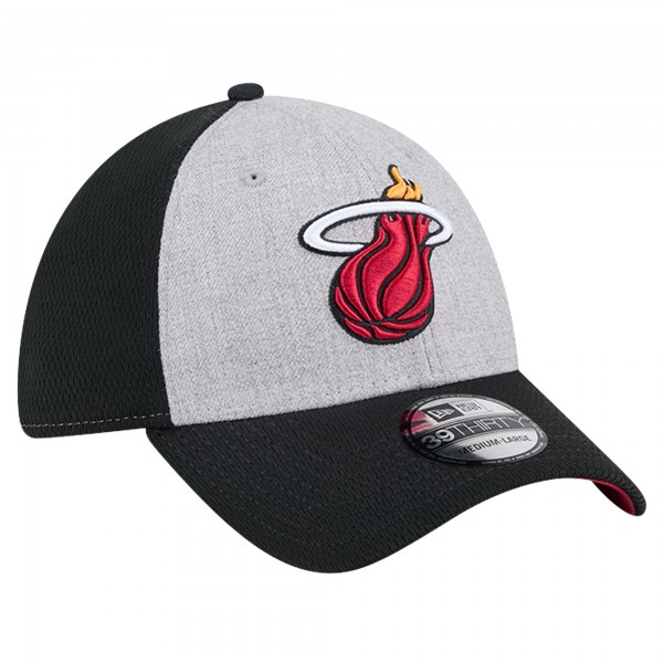 Бейсболка Miami Heat New Era Heather Gray/Black Two-Tone 39THIRTY