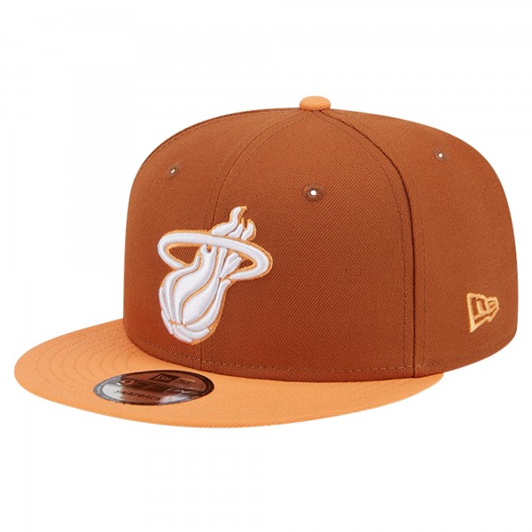 Бейсболка Miami Heat New Era Brown/Orange 2-Tone Color Pack 9FIFTY