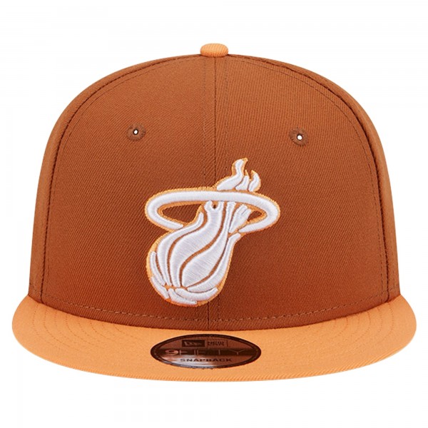 Бейсболка Miami Heat New Era Brown/Orange 2-Tone Color Pack 9FIFTY