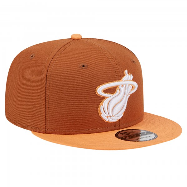 Бейсболка Miami Heat New Era Brown/Orange 2-Tone Color Pack 9FIFTY