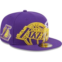 Бейсболка Los Angeles Lakers New Era Purple Game Day Hollow Logo Mashup 59FIFTY
