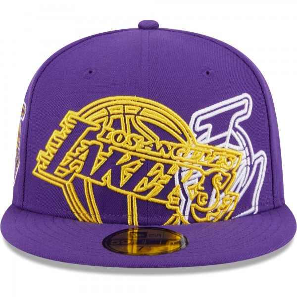 Бейсболка Los Angeles Lakers New Era Purple Game Day Hollow Logo Mashup 59FIFTY
