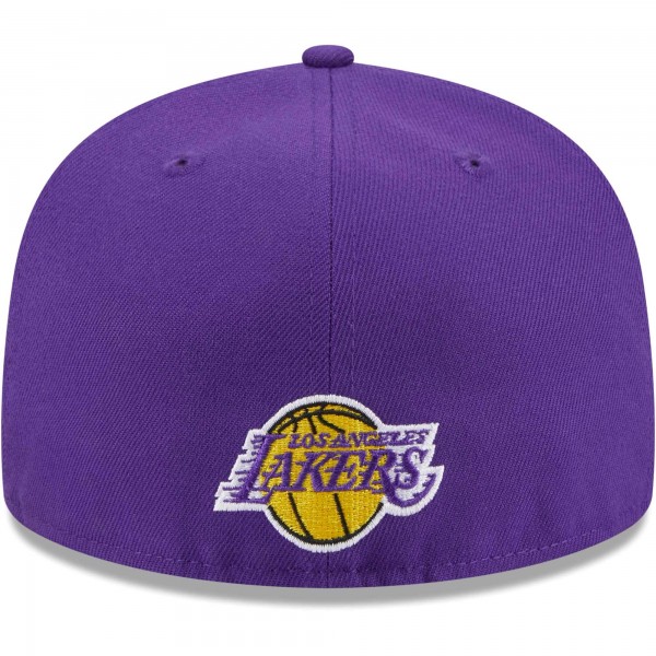 Бейсболка Los Angeles Lakers New Era Purple Game Day Hollow Logo Mashup 59FIFTY
