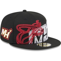 Бейсболка Miami Heat New Era Black Game Day Hollow Logo Mashup 59FIFTY