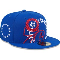 Бейсболка Philadelphia 76ers New Era Royal Game Day Hollow Logo Mashup 59FIFTY
