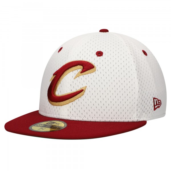 Бейсболка Cleveland Cavaliers New Era White/Wine Throwback 2Tone 59FIFTY