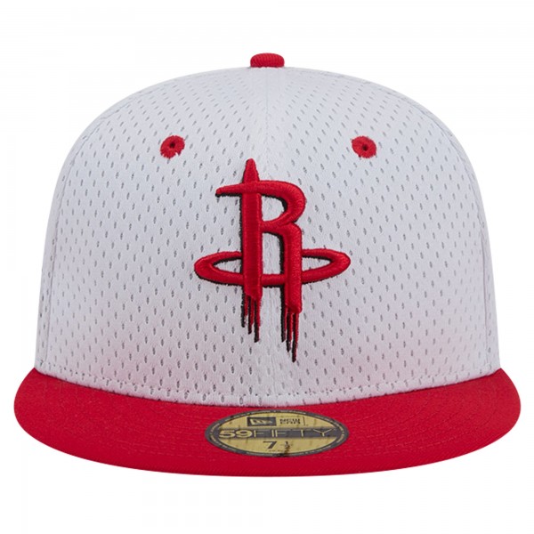 Бейсболка Houston Rockets New Era White/Red Throwback 2Tone 59FIFTY