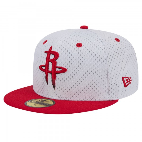 Бейсболка Houston Rockets New Era White/Red Throwback 2Tone 59FIFTY