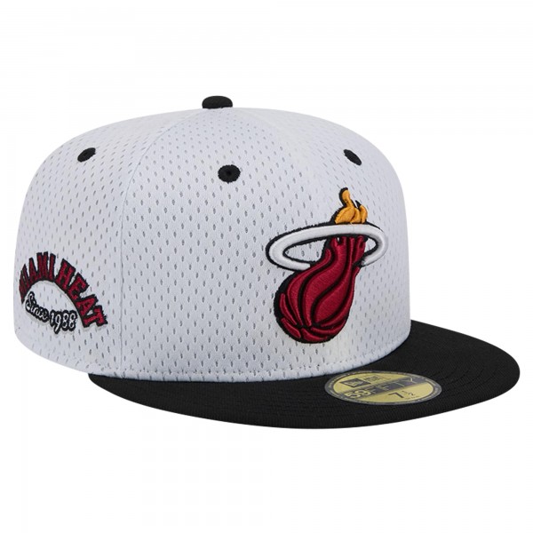 Бейсболка Miami Heat New Era White/Black Throwback 2Tone 59FIFTY
