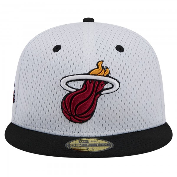 Бейсболка Miami Heat New Era White/Black Throwback 2Tone 59FIFTY