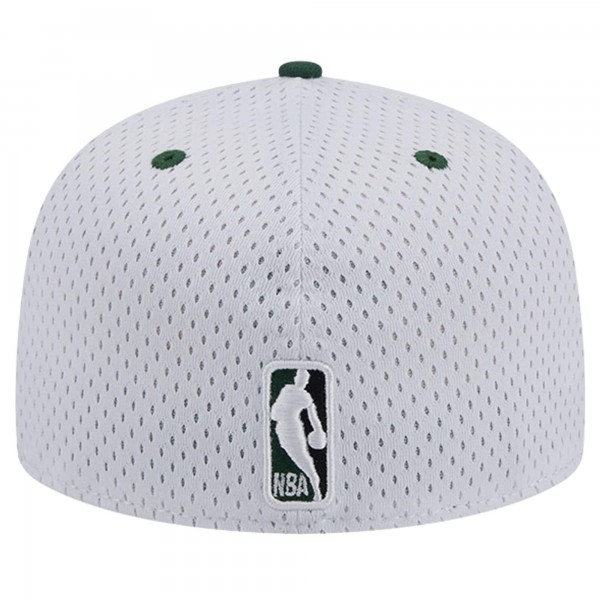 Бейсболка Milwaukee Bucks New Era White/Hunter Green Throwback 2Tone 59FIFTY