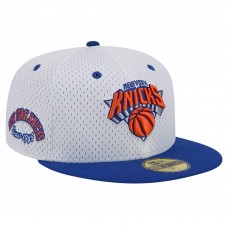 New York Knicks New Era Throwback 2Tone 59FIFTY Fitted Hat - White/Blue