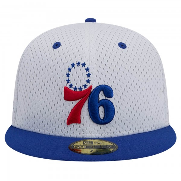 Бейсболка Philadelphia 76ers New Era White/Royal Throwback 2Tone 59FIFTY