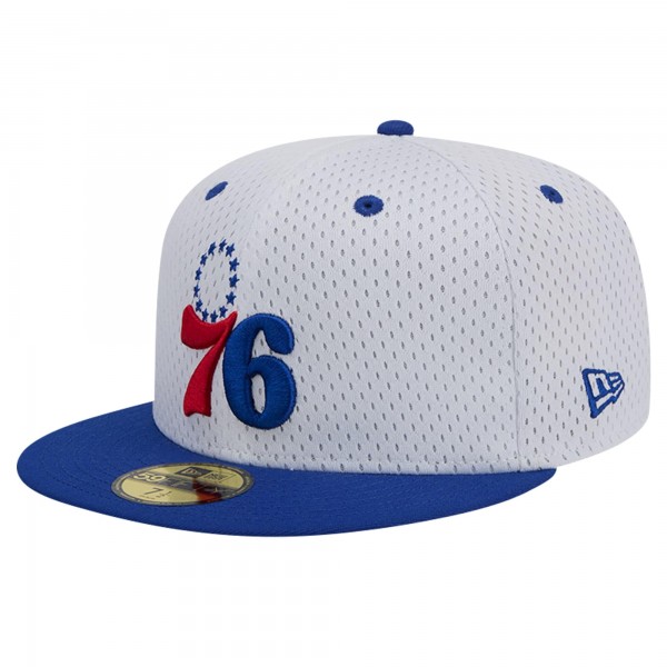 Бейсболка Philadelphia 76ers New Era White/Royal Throwback 2Tone 59FIFTY