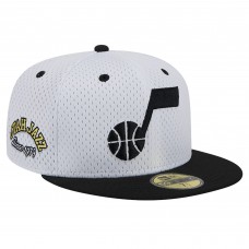 Utah Jazz New Era Throwback 2Tone 59FIFTY Fitted Hat - White/Black