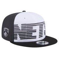 Бейсболка Brooklyn Nets New Era Throwback Gradient Tech Font 9FIFTY - White/Black