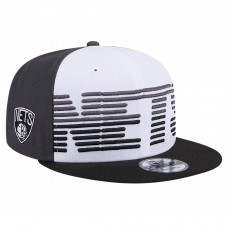 Бейсболка Brooklyn Nets New Era Throwback Gradient Tech Font 9FIFTY - White/Black