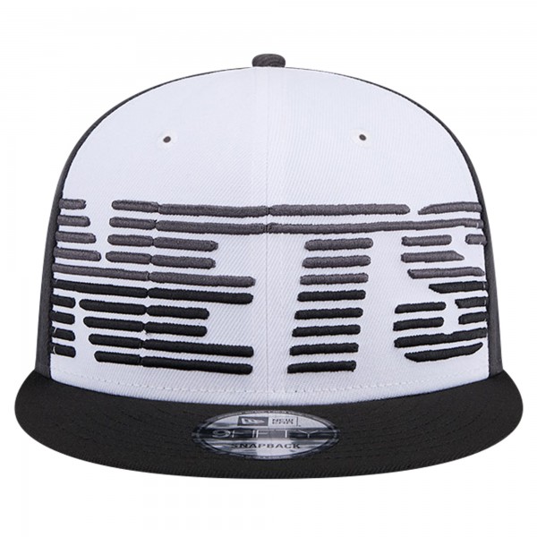 Бейсболка Brooklyn Nets New Era Throwback Gradient Tech Font 9FIFTY - White/Black