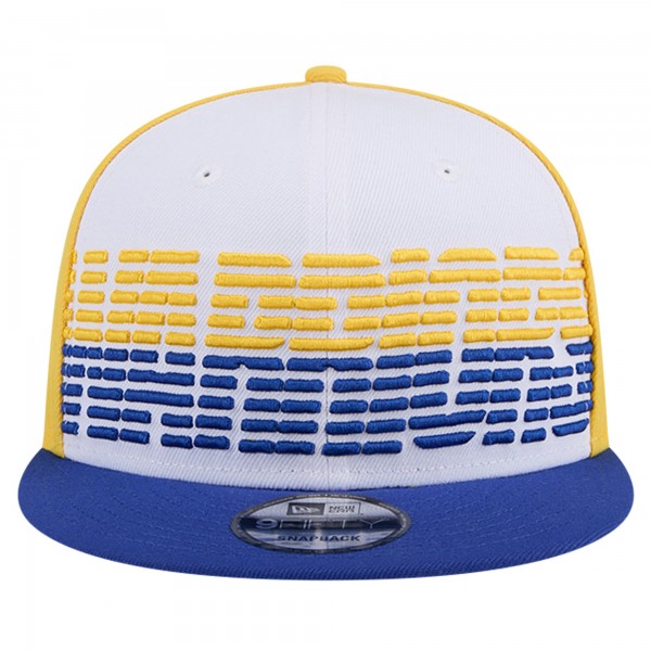 Бейсболка Golden State Warriors New Era Throwback Gradient Tech Font 9FIFTY - White/Royal