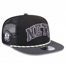 Бейсболка Brooklyn Nets New Era Throwback Team Arch Golfer - Black/Charcoal