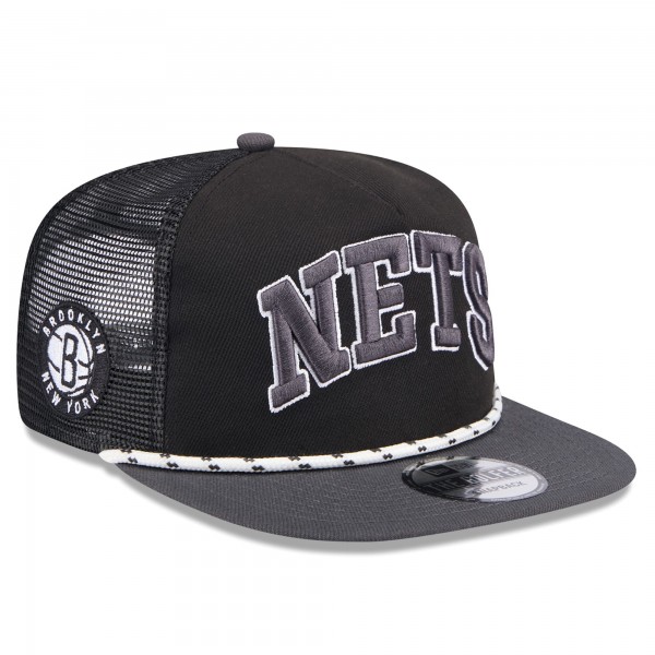 Бейсболка Brooklyn Nets New Era Throwback Team Arch Golfer - Black/Charcoal