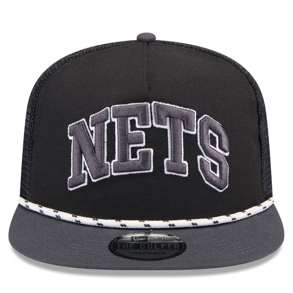Бейсболка Brooklyn Nets New Era Throwback Team Arch Golfer - Black/Charcoal