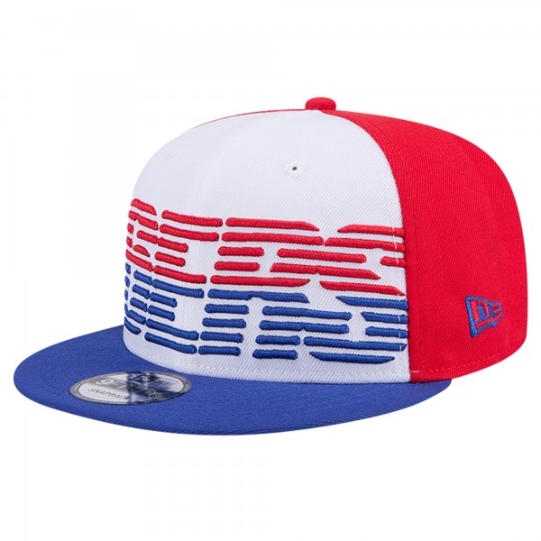 Бейсболка Philadelphia 76ers New Era White/Royal Throwback Gradient Tech Font 9FIFTY Snapback