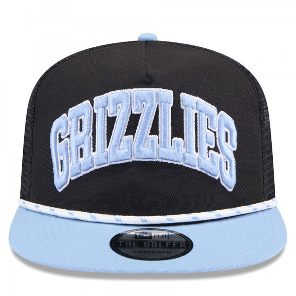 Бейсболка Memphis Grizzlies New Era Throwback Team Arch Golfer - Black/Light Blue