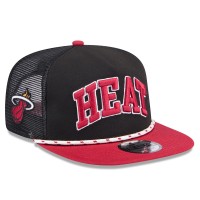 Бейсболка Miami Heat New Era Black/Red Throwback Team Arch Golfer