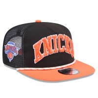 Бейсболка New York Knicks New Era Throwback Team Arch Golfer - Black/Orange