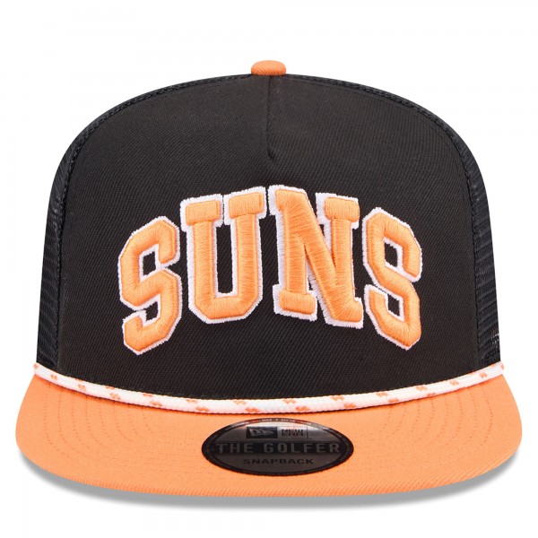 Бейсболка Phoenix Suns New Era Black/Orange Throwback Team Arch Golfer