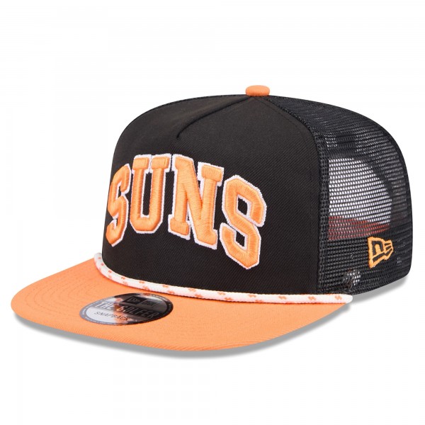 Бейсболка Phoenix Suns New Era Black/Orange Throwback Team Arch Golfer
