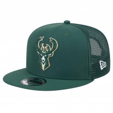 Бейсболка Milwaukee Bucks New Era Hunter Green Meshback 9FIFTY