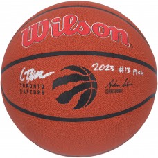Gradey Dick Toronto Raptors Autographed Fanatics Authentic Wilson Team Logo Basketball with 2023 #13 Pick Inscription