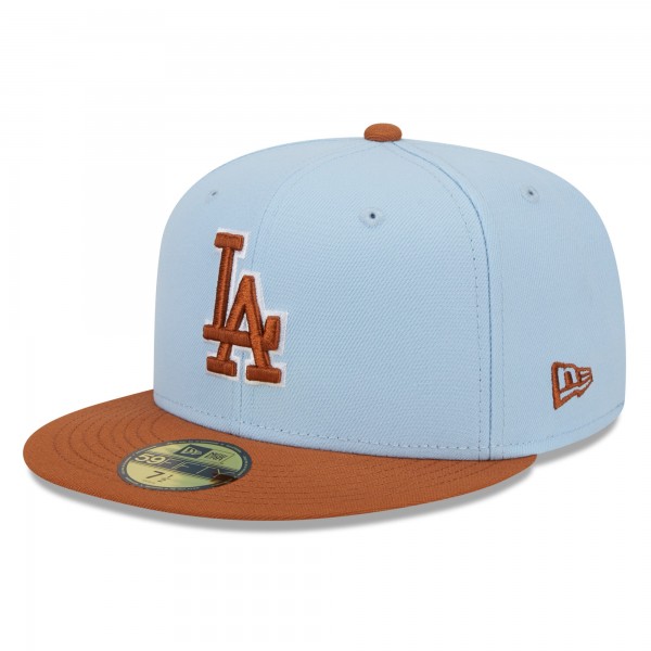 Бейсболка Los Angeles Dodgers New Era Light Blue/Brown Spring Color Basic Two-Tone 59FIFTY