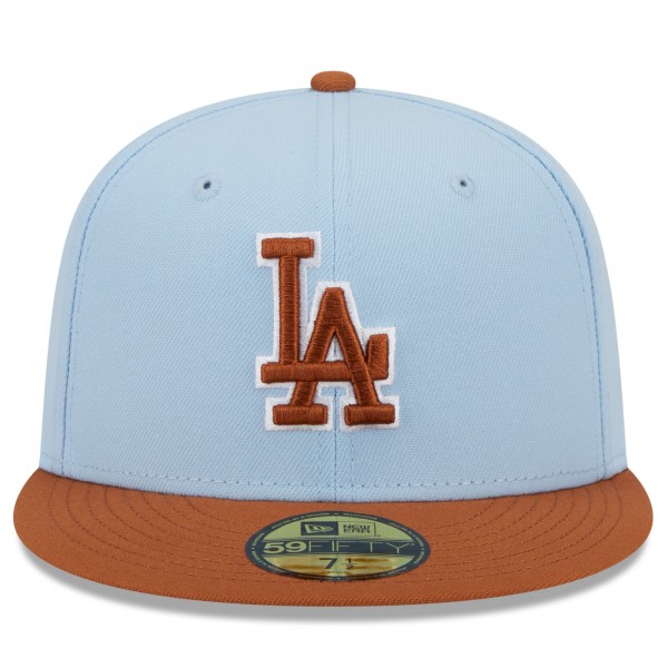 Бейсболка Los Angeles Dodgers New Era Light Blue/Brown Spring Color Basic Two-Tone 59FIFTY