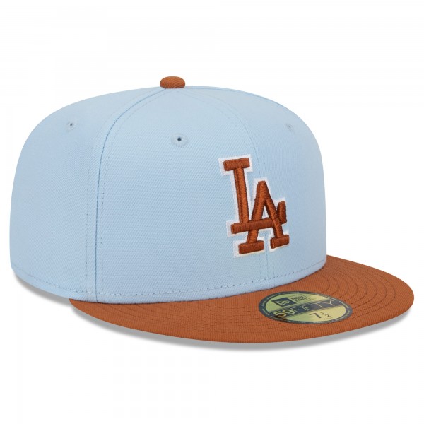 Бейсболка Los Angeles Dodgers New Era Light Blue/Brown Spring Color Basic Two-Tone 59FIFTY