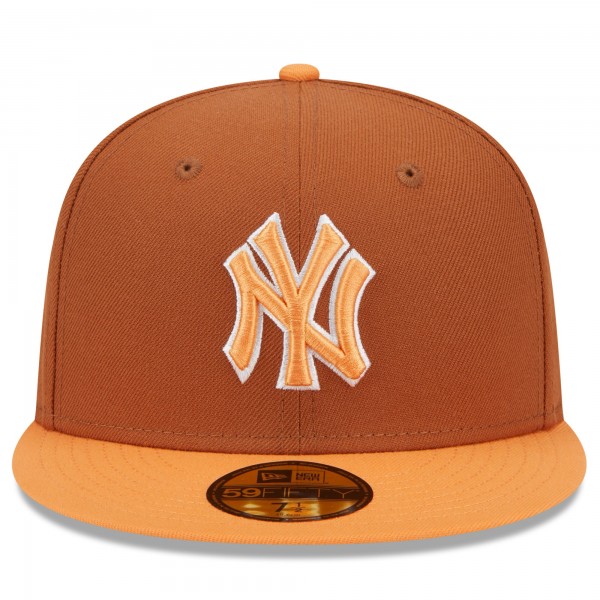 Бейсболка New York Yankees New Era Brown/Orange Spring Color Basic Two-Tone 59FIFTY