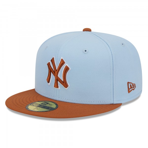 Бейсболка New York Yankees New Era Light Blue/Brown Spring Color Basic Two-Tone 59FIFTY
