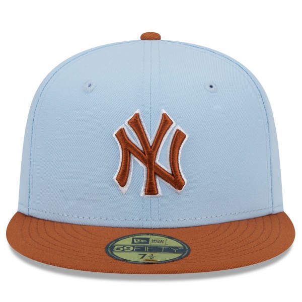 Бейсболка New York Yankees New Era Light Blue/Brown Spring Color Basic Two-Tone 59FIFTY